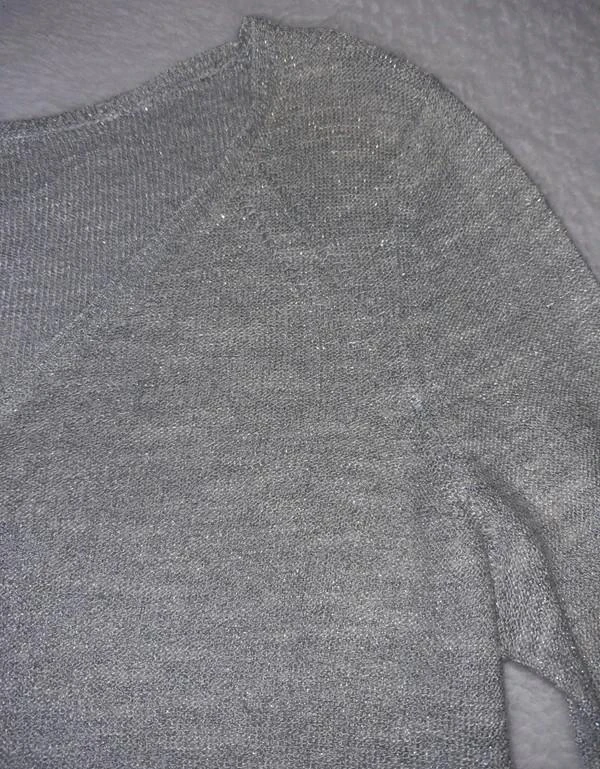 Thin silver/gold V-neck sweater for women size 36 - S – photo 9